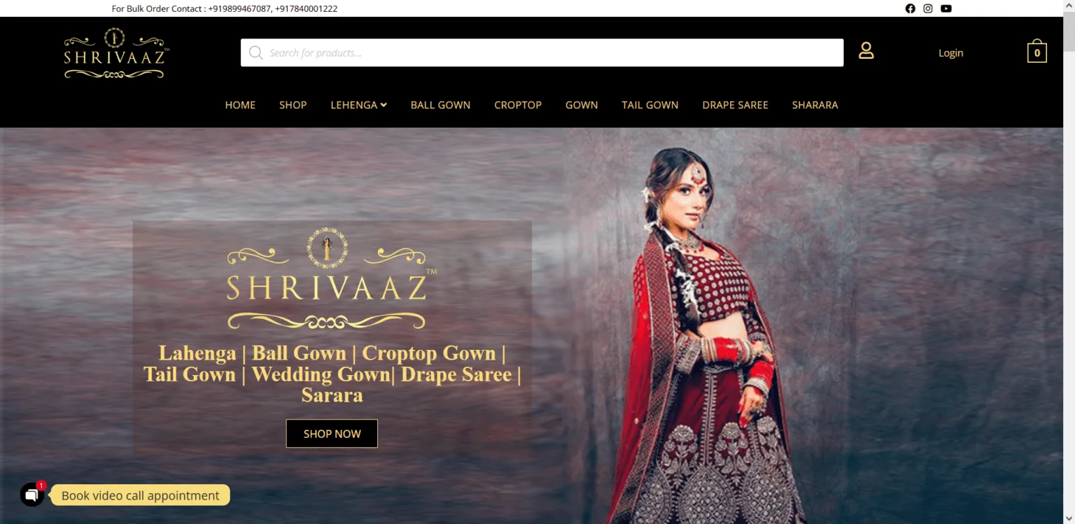 SHRIVAAZ website thumbnail